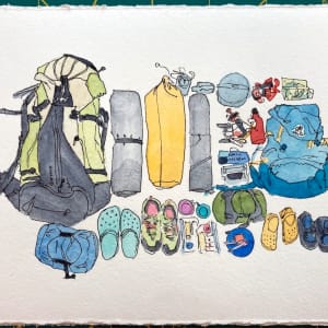 The contents of our backpacks by Jessica Singerman