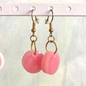 Small Round Resin Earrings by Colorvine by Kelsey  Image: pink - SOLD