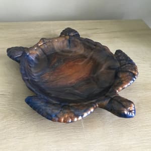 Large Turtle Dish - Copper and Midnight Blue 