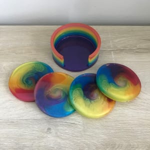 Rainbow Coaster Set - Round by Colorvine by Kelsey 