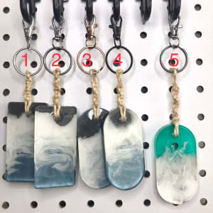 Keychains by Colorvine by Kelsey  Image: pale blue ocean and aqua ocean
