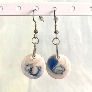 Small Round Resin Earrings by Colorvine by Kelsey  Image: blue swirl - SOLD