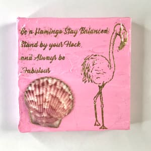 Square Decorative Magnets by Colorvine by Kelsey  Image: flamingo - SOLD