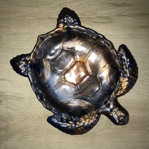 Large Turtle Dish - Copper and Midnight Blue 