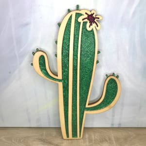Wood Wall Decor by Colorvine by Kelsey  Image: cactus - SOLD