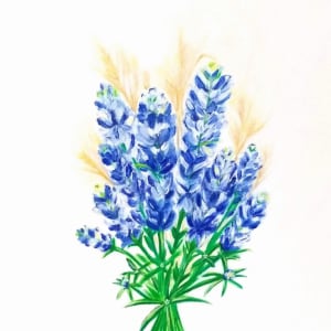 West Texas Bluebonnets and Wheat