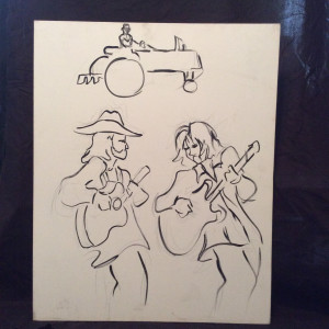 Willie Nelson & Lukas Nelson Farm Aid Sketch by Frenchy 