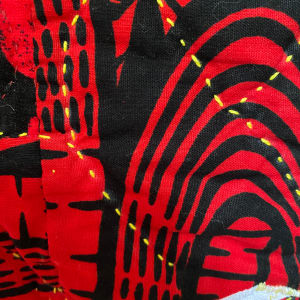 The Romance of Africa by O.V. Brantley  Image: The Romance of Africa stitching detail and signature