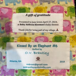 Kissed By an Elephant #6 by O.V. Brantley  Image: Kissed By an Elephant #6 June gift label