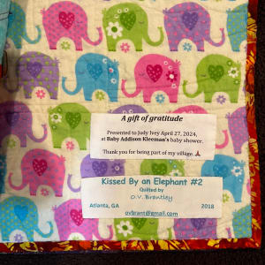 Kissed By an Elephant #2 by O.V. Brantley  Image: Kissed By an Elephant #2 Judy gift label