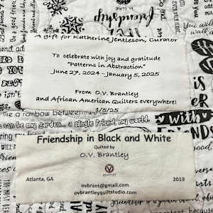 Friendship In Black and White by O.V. Brantley  Image: Friendship in Black and White Gift label