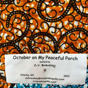 October on My Peaceful Porch by O.V. Brantley  Image: October on My Peaceful Porch Label
