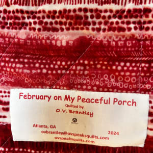 February on My Peaceful Porch by O.V. Brantley  Image: February on My Peaceful Porch Label