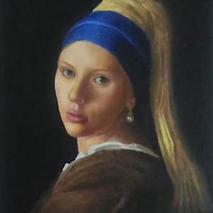 Scarlett Johansson as "The Girl with the Pearl Earring" by Mario Rinaudo