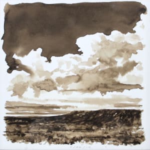 Walnut Ink  Series 11-06-19 by Baron Wilson  Image: West Texas Mesa with Storm Clouds
