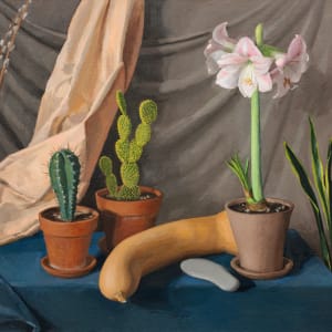 Amaryllis and Cacti - Winter Still Life by Sarah F. Burns