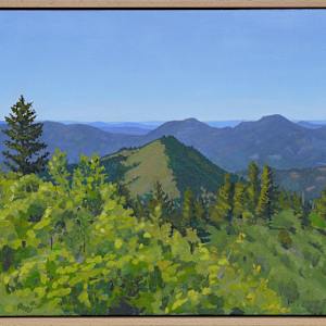 Mount Baldy and  Siskiyou Peaks from Acorn Woman Lookout by Sarah F. Burns