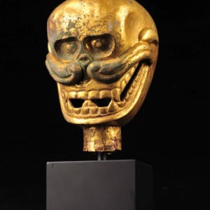 Copper Enameled Tibetan Skull (1) by Unknown