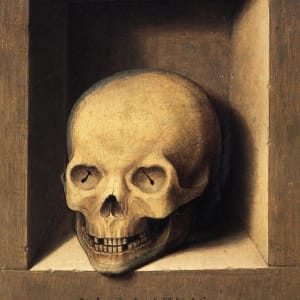 Portrait of a man / A Skull in a Niche by Barthel Bruyn the Elder