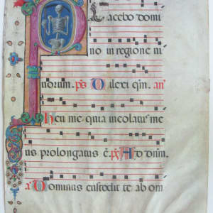 Leaf with a Historiated Initial (Text from the Office of the Dead) by Unknown