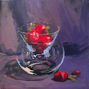 Radishes in Martini Glass by Claudia Morgan