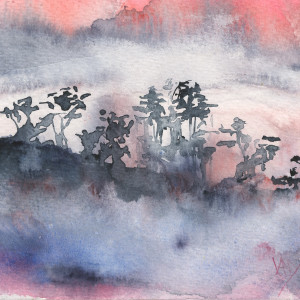 Trees at sunset - Alexandra headland by Vandy Massey