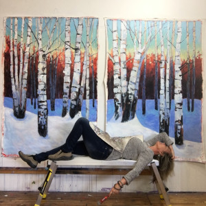 Sleeping Birches 2 by Holly Friesen 