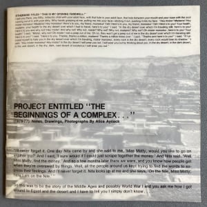 Project Entitled "The Beginnings of A Complex..." by Alice Aycock