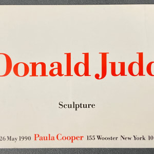 Donald Judd: Sculpture by Paula Cooper Gallery