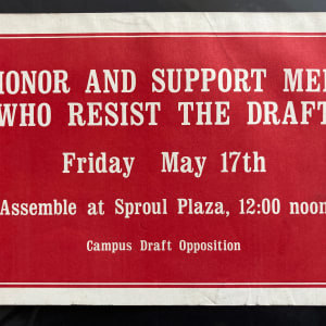 Honor and Support Men Who Resist the Draft by Campus Draft Opposition