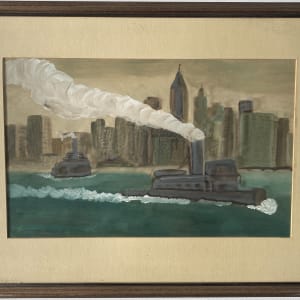 Folk Art Painting of New York from the Water