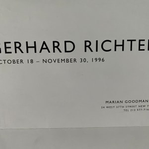 Gerhard Richter, Marian Goodman Gallery, October 18–November 30, 1996 by Gerhard Richter 