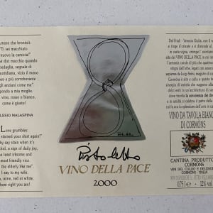 Michelangelo Pistoletto Vino della pace wine label by Michelangelo Pistoletto