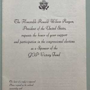 Ronald Reagan invitation by Ronald Reagan