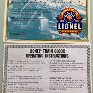 Lionel Train Clock Ephemera by Lionel