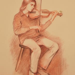 Michael Playing the Violin by Richard Lack