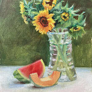 Sunflowers and Melons by Lauri Meyer