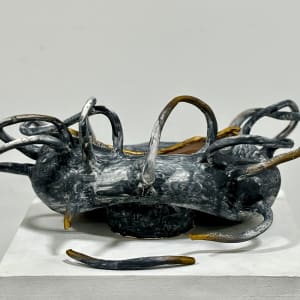 Taking Care of Everyone Slumped-Handled-Vessel by Cat Rigdon  Image: Reverse with handle