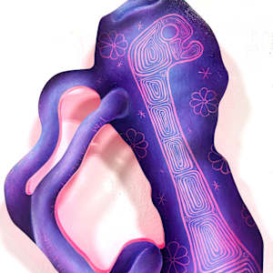 Yearning Beast Handled Vessel in Blue by Cat Rigdon, Image 2.