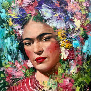 Frida with flowers 02 by Eric Alfaro