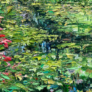 Pond with growing flowers by Eric Alfaro 
