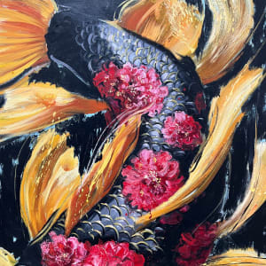 Koi with blossoms by Eric Alfaro 