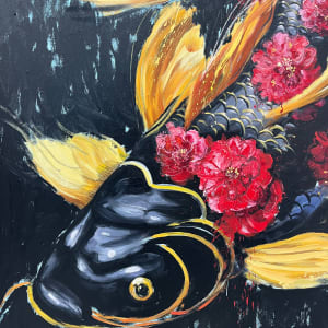 Koi with blossoms by Eric Alfaro 