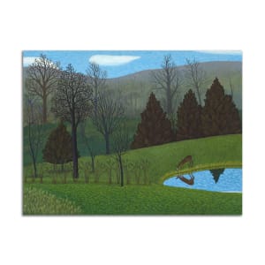 Deer at Pond by Jane Troup