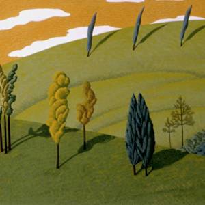 Landscape with Caramel Sky by Jane Troup 