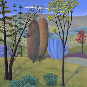 Trees with Couple by Jane Troup 
