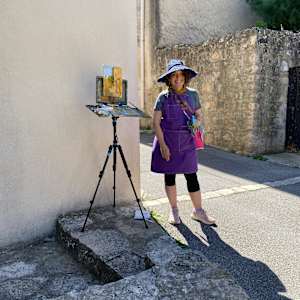 Provence Stroll by Jean Lee Cauthen  Image: painting on location