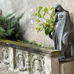 Garden Wall, Dordogne Region, France by Jean Lee Cauthen 
