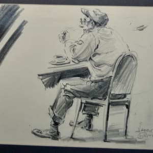 Untitled (Man Enjoying a Cup of Coffee) by Harold Gretzner