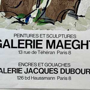 Exhibition Poster (Jean Paul Riopelle at Galerie Maeght & Galerie Jacques Dubourg in Paris, 1966) by Arte (printer), Image 4.